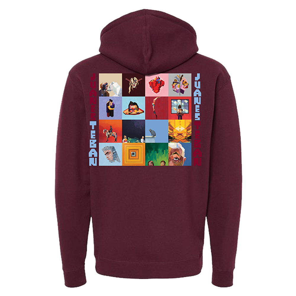 JuanesTeban Burgundy Hoodie Back