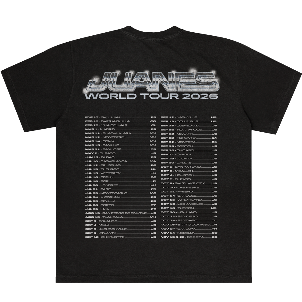 Juanes 2026 World Tour Tee back